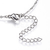 Non-Tarnish 304 Stainless Steel Initial Pendant Necklaces LS-NJEW-P151-E-P-2