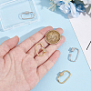 4Pcs 2 Colors Brass Micro Pave Clear Cubic Zirconia Screw Carabiner Lock Charms FIND-UN0004-44-3