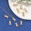 SHEGRACE Brass Micro Pave Clear Cubic Zirconia Pendants XGRQ29573-394G-X-5