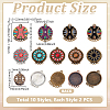 20pcs 10 styles Alloy Crystal Rhinestone Chandelier Component Links ENAM-GA0001-12-2