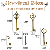 25Pcs 5 Styles Tibetan Style Alloy Pendants TIBEP-YW0001-90-2