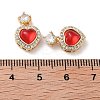 Brass Clear Cubic Zirconia Pendants KK-B102-05G-02-3
