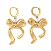 304 Stainless Steel Bowknot Hoop Earrrings LS-EJEW-U065-04G-2