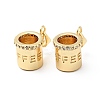 Rack Plating Brass Micro Pave Clear Cubic Zirconia Pendants LS-ZIRC-I059-04G-3