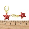 Brass Enamel Leverback Earrings for Women EJEW-U032-02G-5