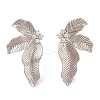 Brass Pave Clear Cubic Zirconia Stud Earring Findings KK-N256-27P-1
