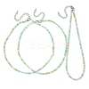 Faceted Rondelle Glass Beaded Necklace for Women NJEW-M208-01C-2