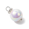 Imitation Pearl Acrylic Pendants PALLOY-JF04349-02-4