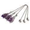 Natural Amethyst Dowsing Pendulum Big Pendants G-H286-03P-04-1