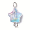 Spray Painted Glass Star Connector Charms PALLOY-JF02338-50A-1