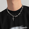 Hip-Hop Style 201 Stainless Steel Spiked Cone Tassel Ball Link Chain Necklaces for Sweater Match FS-WG323D8-01-1