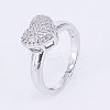 Brass Micro Pave Cubic Zirconia Finger Rings RJEW-E145-59P-1