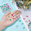 64Pcs 8 Colors Glass Pendants PALLOY-HY00060-3