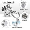 Pet Urn Key Chain Paw Print Urn Pendant Necklace Pet Cremation Jewelry Stainless Steel Paw Print Keychain Pet Keepsake Cat & Dog Urn with Storage Bag JX365A-3