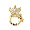 Brass Micro Pave Clear Cubic Zirconia Twister Clasps KK-P293-02A-G-1