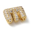 Brass Micro Pave Cubic Zirconia Beads KK-P290-61G-E-2