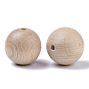 Natural Beech Wood Beads WOOD-T020-01E-2