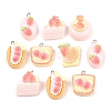 Strawberry Opaque Resin Imitation Food Pendants RESI-P049-04P-M-1