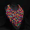 Bohemian Style Round Wood Beaded Multilayer Bib Necklaces for Women WG93846-09-1