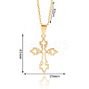 201 Stainless Steel Hollow Cross Pendant Necklaces FS-WGD4837-01-1
