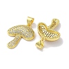 Rack Plating Brass Micro Pave Cubic Zirconia Pendants KK-Z039-03G-2