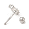 Brass Micro Pave Clear Cubic Zirconia Stud Earrings EJEW-L265-05P-2