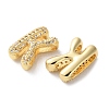 Rack Plating Brass Micro Pave Cubic Zirconia Slide Charms KK-C084-34G-K-2