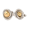 Ring & Round 304 Stainless Steel Stud Earrings for Women EJEW-U003-19-2