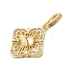 Brass Pave Clear Cubic Zirconia Pendants KK-G553-12G-2