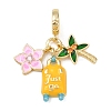 Rack Plating Brass Cubic Zirconia Summer European Dangle Charms KK-P287-01B-G-1
