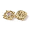 Brass Micro Pave Cubic Zirconia Beads KK-G491-36G-02-2