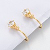 Brass Micro Pave Cubic Zirconia Clip-on Earrings Finding KK-G403-01D-G-3