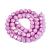Ombre Effect Dyed Electroplate Opaque Glass Beads Strands EGLA-Q130-01A-14-3