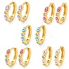 Evil Eye Real 18K Gold Plated Brass Hoop Earrings EJEW-L269-076G-1