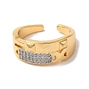 Rack Plating Brass Micro Pave Clear Cubic Zirconia Cuff Rings for Women RJEW-G325-13H-GP-2