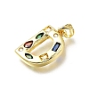 Brass Micro Pave Clear Cubic Zirconia Pendants KK-G521-01G-D-01-2