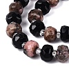 Natural Obsidian & Rhodonite Beads Strands G-Q614-03A-03-4