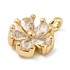 Brass with Clear Cubic Zirconia Charms KK-G478-02A-KCG-2
