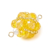 Glass Beaded Round Sphere Links PALLOY-MZ00874-06-4