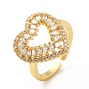 Brass Cubic Zirconia Cuff Ring KK-H433-05G-3