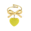 Bowknot 304 Stainless Steel Open Cuff Ring RJEW-Z037-02G-03-1