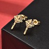 Cross Brass Micro Pave Clear Cubic Zirconia Stud Earrings EJEW-A135-17G-3