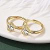 Brass Micro Pave Clear Cubic Zirconia Finger Rings for Women RJEW-U049-01G-3