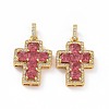 Brass Micro Pave Clear Cubic Zirconia Pendants ZIRC-F135-24G-01B-2