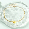 304 Stainless Steel Glass Beads Link Chain Bracelets BJEW-A036-14G-02-1