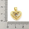 Heart Rack Plating Brass Micro Pave Cubic Zirconia Charms KK-Z053-17G-06-3