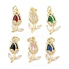 Brass Micro Pave Cubic Zirconia Pendants KK-K417-09G-1