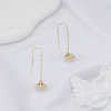1 Pair Round Zinc Alloy Cat Eye Ear Thread EJEW-LP0009-10-3