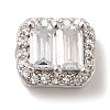 Rack Plating Brass Micro Pave Clear Cubic Zirconia Rectangle Multi-Strand Links KK-A229-24P-1