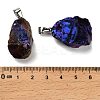 Electroplated Raw Natural Quartz Crystal Pendants G-Q481-20P-02-3